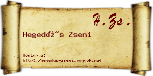 Hegedűs Zseni névjegykártya