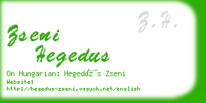 zseni hegedus business card